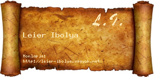 Leier Ibolya névjegykártya